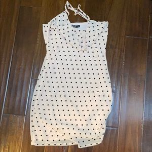 NASTYGAL Polka Dot Mini Dress Scowl Neck